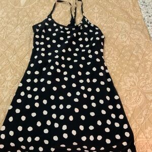 Outdoor Voices Black and White Polka Dot Dress
